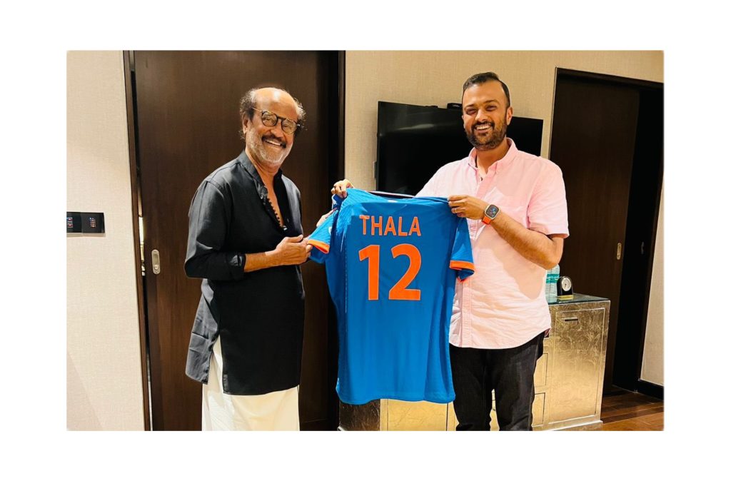 Dream11 founder Harsh Jain with superstar Rajinikanth