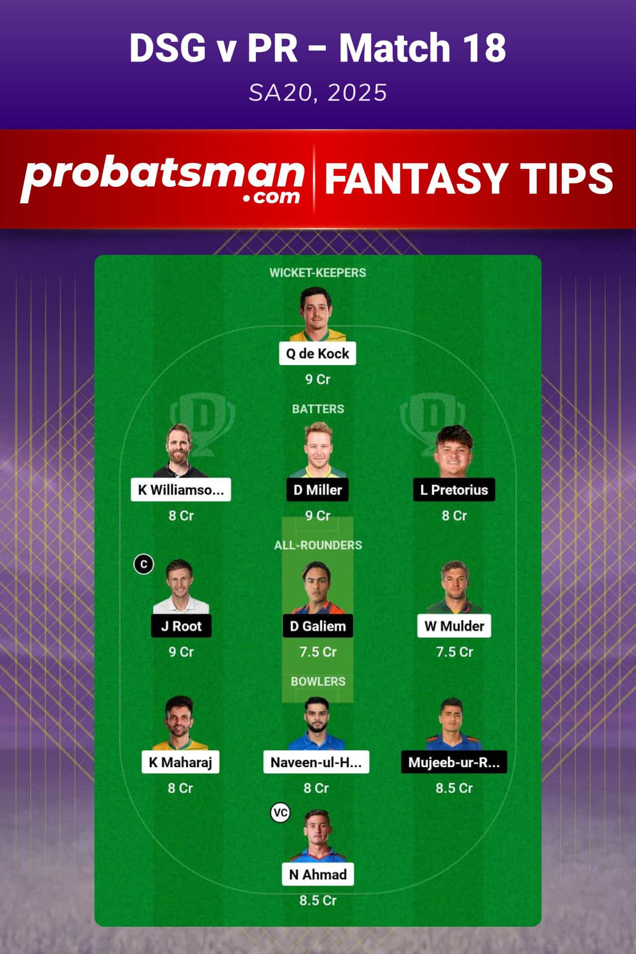 DSG vs PR Dream11 Prediction For Match 18 of SA20 2025