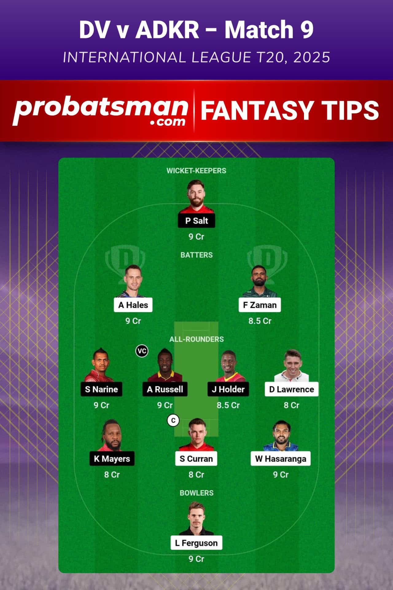 DV vs ADKR Dream11 Prediction For Match 9 of International League T20 2025