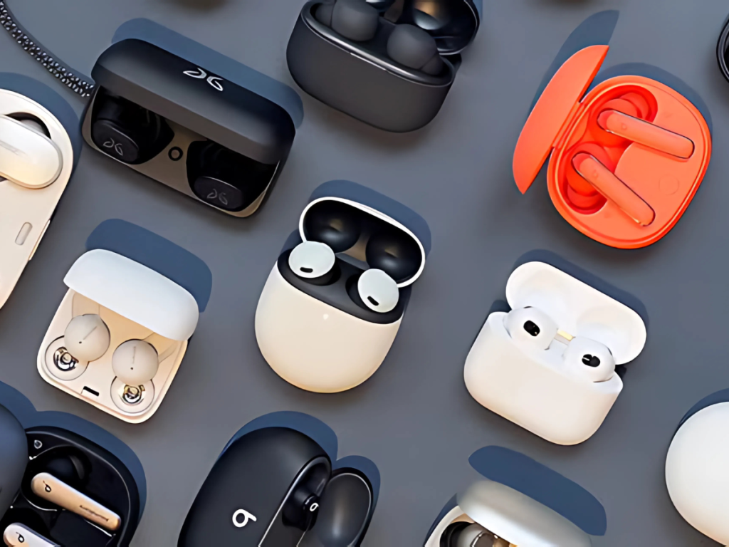 Image of the best truly wireless earbuds under ₹5000, featuring models like OnePlus Buds 3, JBL Vibe Beam, Samsung Galaxy Buds FE, and Mivi SuperPods Immersio.